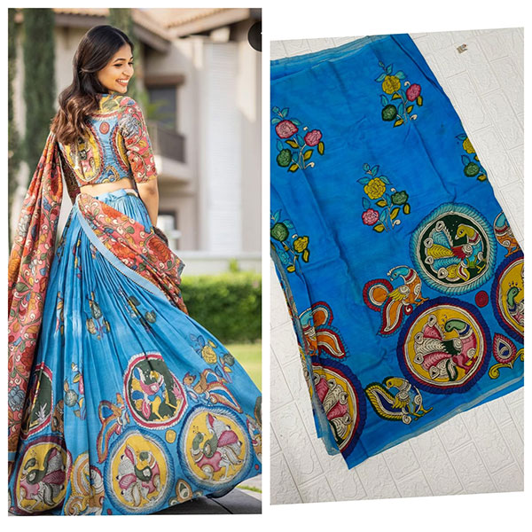unstitched Kalamkari Lehenga